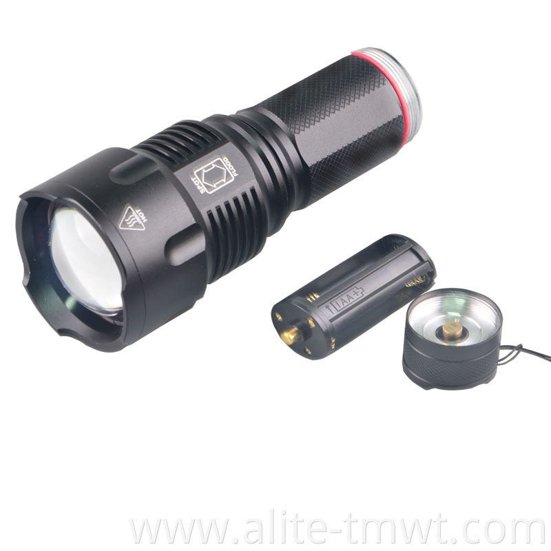 High Power 10W Waterproof 26650 Battery Dual UV 395nm And XM-L2 White LED Flashlight For Night Fishing